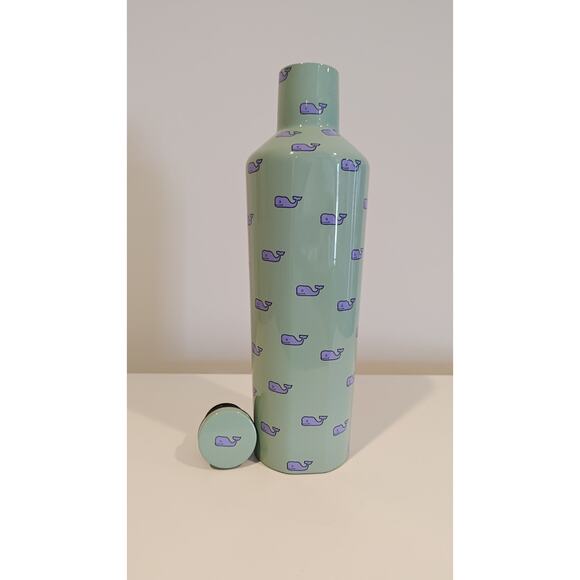 Vineyard Vines x Corkcicle 24oz Canteen Bottle Mint Green Purple Whale Stainless - Picture 1 of 5